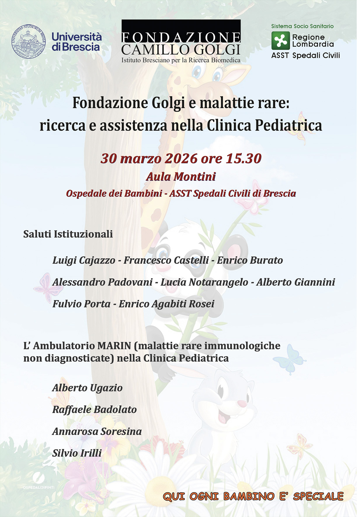 Fondazione Golgi e malattie rare: ricerca e assistenza nella Clinica Pediatrica