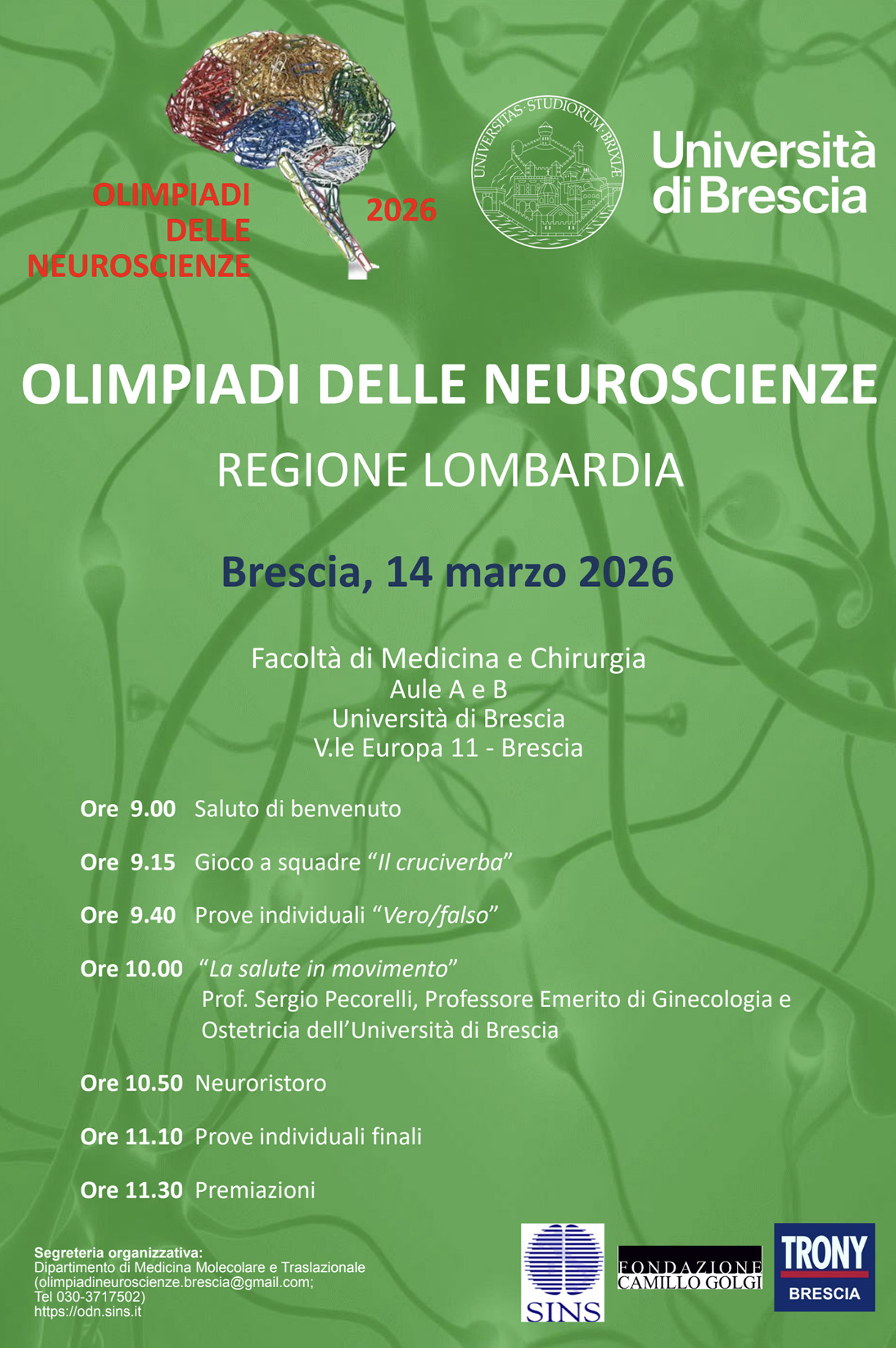 OLIMPIADI delle Neuroscienze Lombardia 2025 - Fondazione Golgi